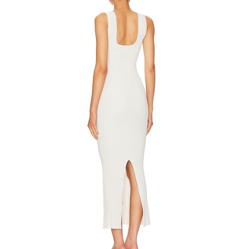 Good American Shine Rib Off Scoop Back Midi Dress - Picture 2 of 3